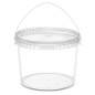 10 Round clear plastic buckets with lids 3700 cc