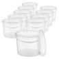 10 Round clear plastic buckets with lids 4600 cc
