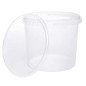 10 Round clear plastic buckets with lids 4600 cc
