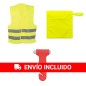 Chaleco reflectante homologado+ bolsa + martillo con cuchilla emergencias