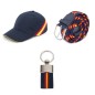Lote bandera España cinturón azul + gorra azul + llavero