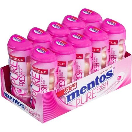 Caja Chicles Mentos sin azúcar Pure Tutti Frutti 10 botes de 30 gr