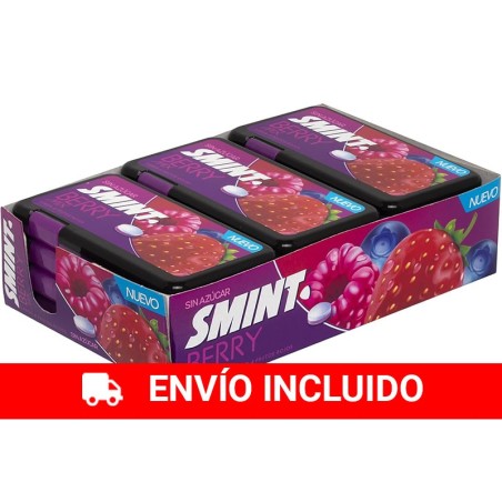 Smint Flat Dispenser Sugar-Free Red Fruits Box 12 cans