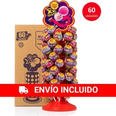 Chupa Chups XXL, Caramelo relleno de Chicle con Palo de Sabores Variados