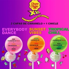 Chupa Chups XXL, Caramelo relleno de Chicle con Palo de Sabores Variados