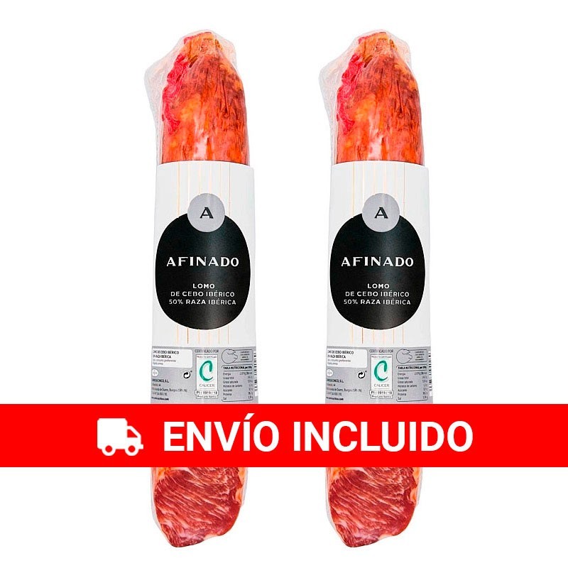 2 medias piezas de lomo ibérico de cebo envasadas al vacío