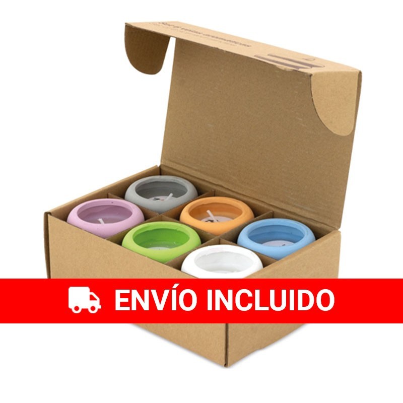 Set 6 velas aromatizadas ECO CEMENTO
