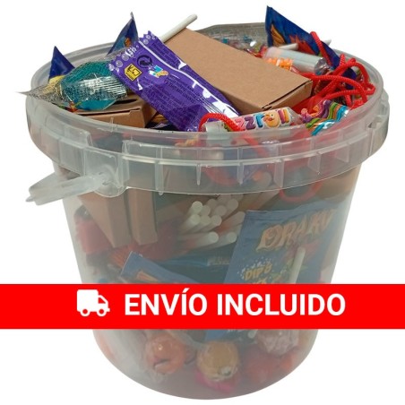 Cubo 180 chuches y regalitos para cumpleaños y piñatas