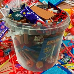 Cubo 180 chuches y regalitos para cumpleaños y piñatas