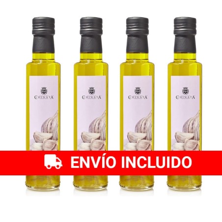 4 botellas de Aceite Condimentado Ajo La Chinata