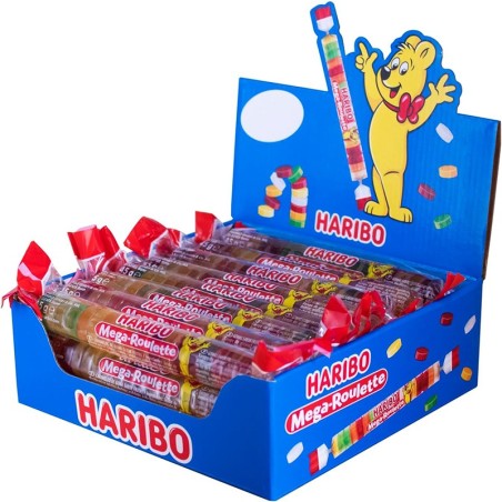 Mega Roulette Haribo caja 24 x 45 gr de caramelos goma