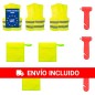3 chalecos reflectantes + 3 bolsas + 3 martillos de emergencias