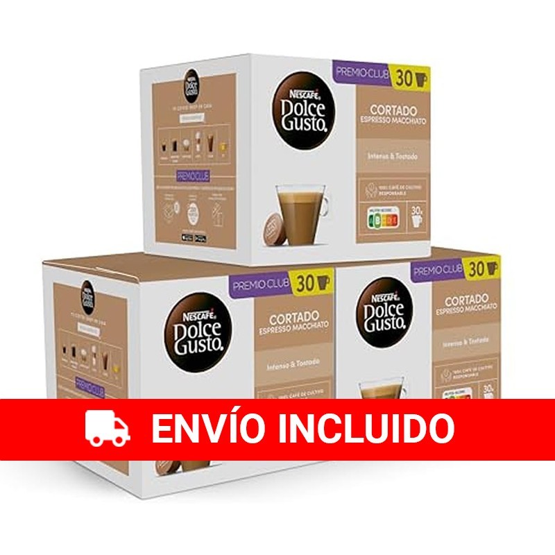 NESCAFÉ Dolce Gusto Cortado - Cápsulas de Café, 90 (3 x 30) NESCAFÉ Dolce Gusto Cortado - Cápsulas de Café, 90 (3 x 30)