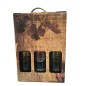 Case with three bottles of red wine ideal for an elegant gift