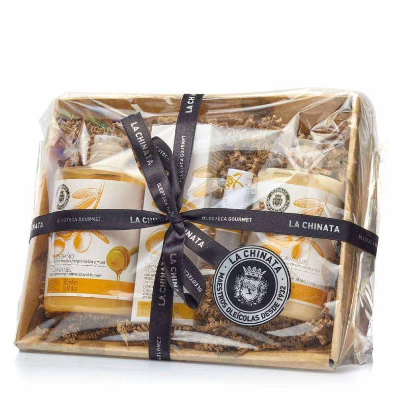 Basket of natural cosmetics honey