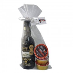 Wedding gift with wine Ataño Rioja and three monodosis of pâté