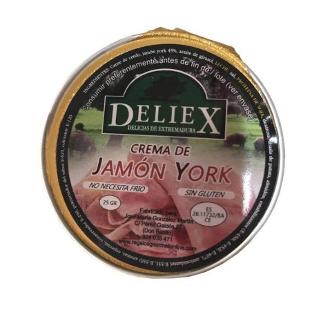 Crema de Jamón York Iberitos monodosis 23 g. en bandeja de 18 unidades.