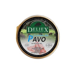 Crema de pavo deliex de 25 gr en bandeja de 45 unidades