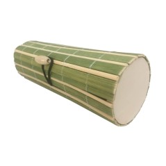 Wooden trunk wicker beige-green long