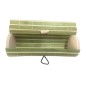 Wooden trunk wicker beige-green long