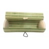 Baúl de madera mimbre beige-verde largo
