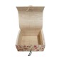 Box with flowers of wood and wicker.