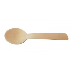 Spoon with wooden scoop tasting jam and honey