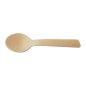 Spoon with wooden scoop tasting jam and honey