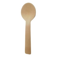 Buy small spoon with wooden scoop tasting jam and honey