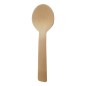 Spoon with wooden scoop tasting jam and honey