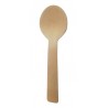 Spoon with wooden scoop tasting jam and honey