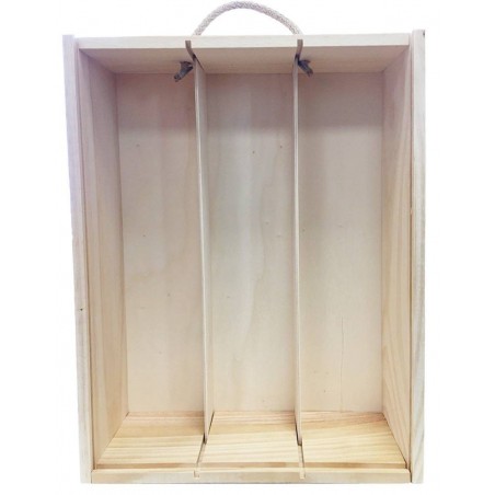 Caja de madera para vino 3 botellas