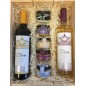 Company basket Detail with Tiara Wines and combination of Pates with Cheese Creams