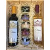 Company basket Detail with Tiara Wines and combination of Pates with Cheese Creams