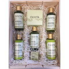 ▷ Cesta grande madera Cosmética Ecológica Olivita | Regalos Gourmet Online