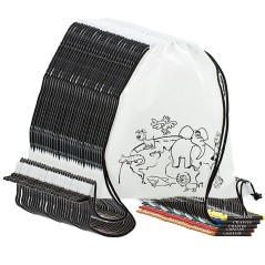 Lot de 20 sacs à dos de couleur pour enfants avec paquet de 5 cires | Cadeau