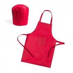 Kitchen apron and birthday party hat (Red)
