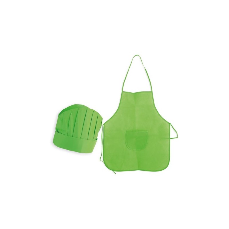 Apron and Chef's Hat for Birthday Gifts (Green)