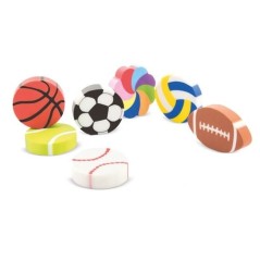 Detail box with sports erasers