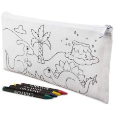 Dinosaur cases coloring with waxes, flexible pencils for children