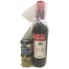 Pack wine Pata Negra Crianza and jars of cheese for events