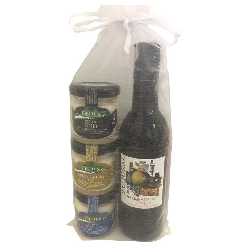 Pack cadeau vin Mayoral Jumilla et fromages Deliex mini