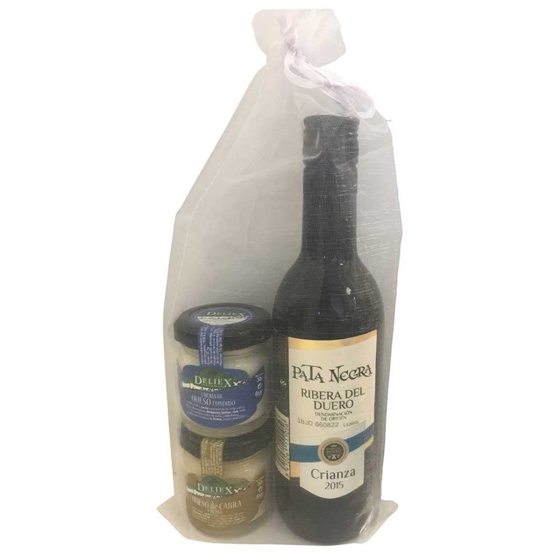 Pack cadeau vin Pata Negra Ribera del Duero et fromages Deliex mini