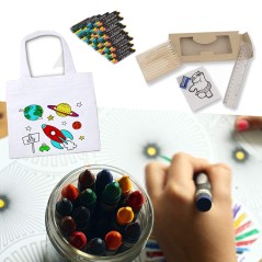 Non Wave Coloring Bag, avec étuis à ustensiles, règles ...