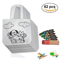 (amazone) Pack de 30 sacs animaux avec cires, 1 étui à crayons avec taille-crayon et 1 oeuf avec gommes