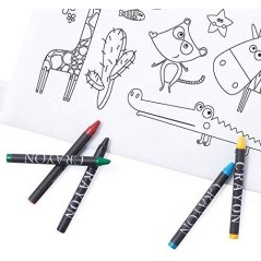 Sacs à dos girafe, style polochon, étui rond avec des crayons de couleur