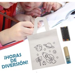 Bolsas con ceras y estuche de lapices para regalo infantil