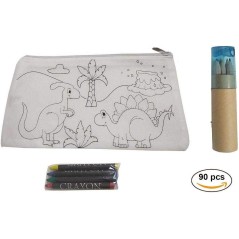 Estuche dinosaurio para dibujar con ceras y estuches redondos lápices