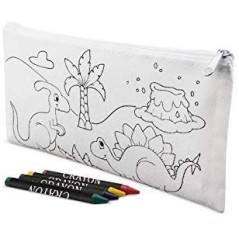 Estuche dinosaurio para dibujar con ceras y estuches redondos lápices