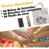30 Bolsas de infantiles con 4 ceras de colores y 30 Estuches AZUL sacapuntas y 6 lápices para cumpleaños